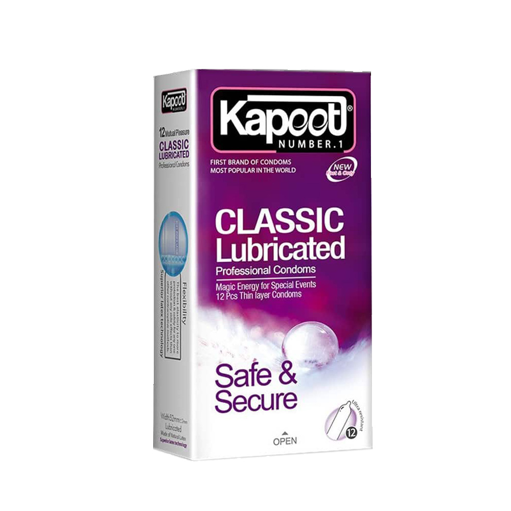 kapoot-classic-12pcs-condom کاندوم کلاسیک کاپوت مدل Classic Lubricated بسته 12 عددی - تصویر 1