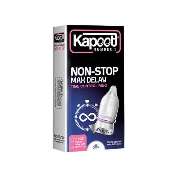 kapoot-non-stop-condom کاندوم فوق تاخیری کاپوت مدل NON-STOP بسته 10 عددی - تصویر 1