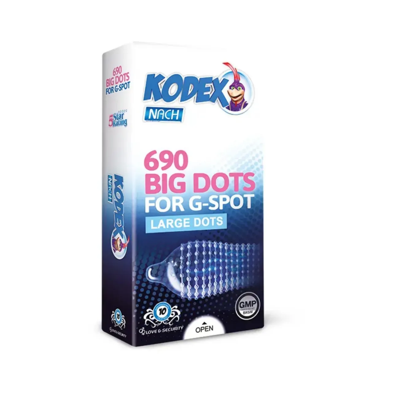 kodex-690-big-dots-condom کاندوم خاردرشت کدکس مدل BIG DOTS بسته 10 عددی - تصویر 1