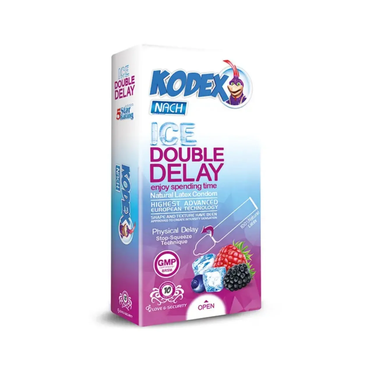 kodex-ice-double-delay-condom کاندوم فوق تاخیری کدکس مدل ICE Double Delay بسته 10عددی - تصویر 1