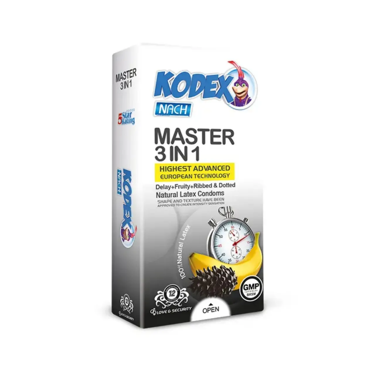 kodex-master-3in1-condom کاندوم تاخیری کدکس مدل Master 3 In 1 بسته 12 عددی - تصویر 1