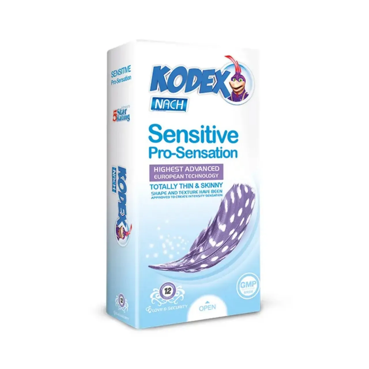 kodex-sensitive-condom کاندوم نازک کدکس مدل Sensitive Pro-Sensation بسته 12 عددی - تصویر 1
