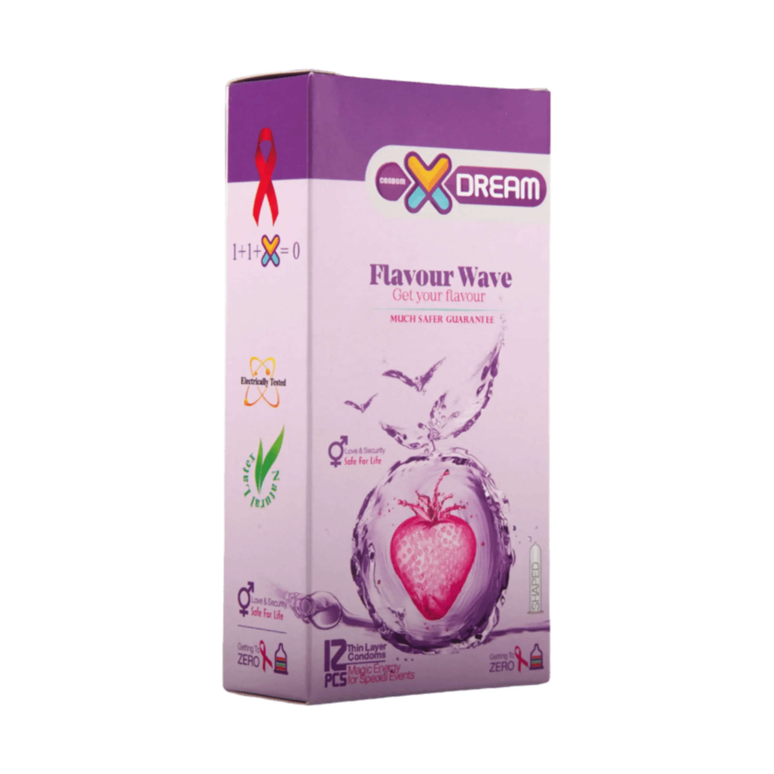 xdream-flavour-wave-condom کاندوم ایکس دریم مدل میوه ای Flavour Wave بسته ۱۲ عددی - تصویر 1