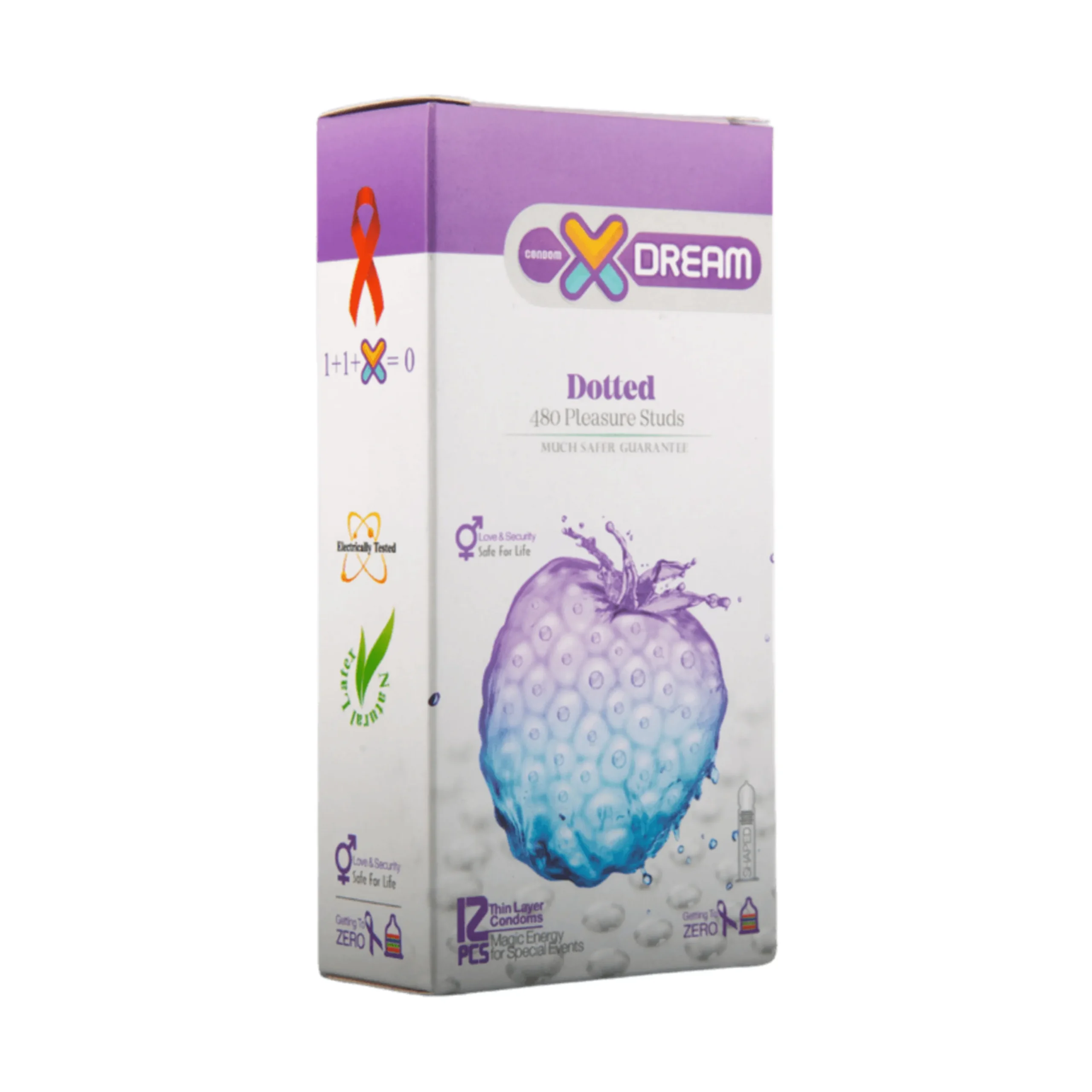 xdream-ribbed-condom-12-pack کاندوم ایکس دریم مدل خاردار بسته ۱۲ عددی - تصویر 1